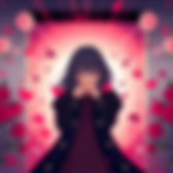 Cover illustration of Yor from Spy x Family, showing her hiding her true identity with a romantic background for International Kiss Day.