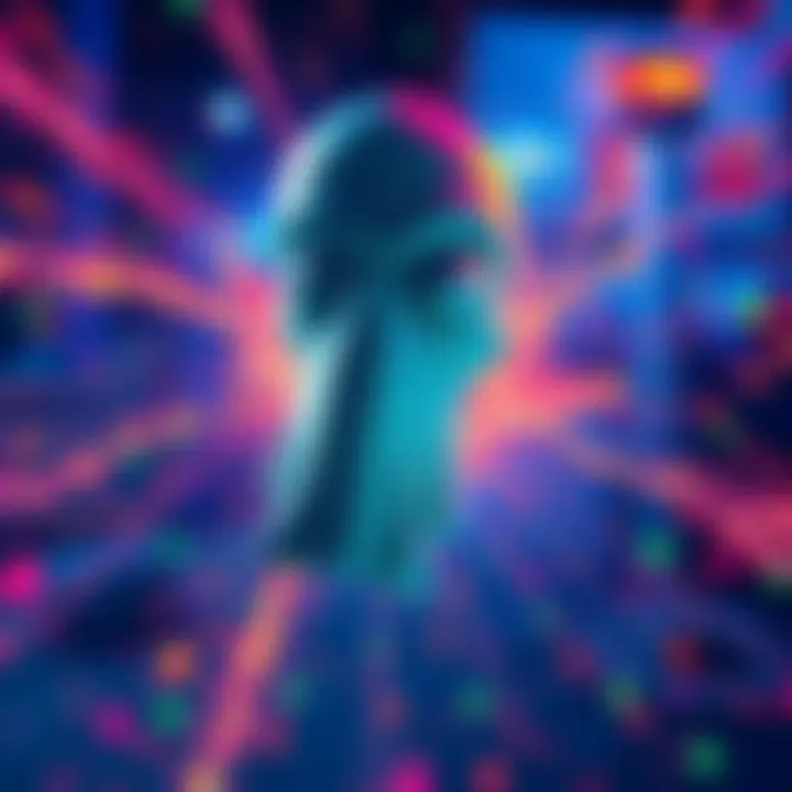 Takaba's animated version of Squidward exploding with vibrant colors