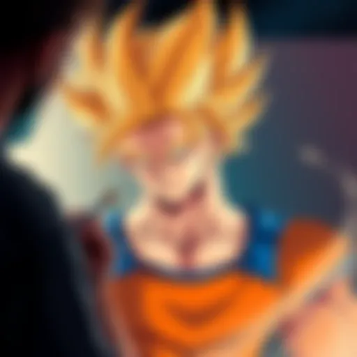 An artist working on a detailed illustration of the SSJ4 character, focusing on hair and outfit design.
