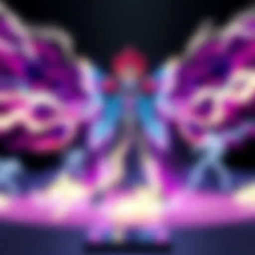 Stand with unique powers A stand displaying its distinct abilities, surrounded by energy lines symbolizing its effects on battles and its user.