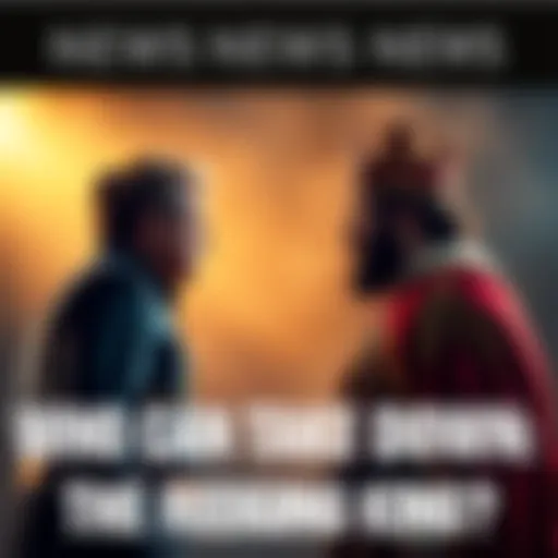 A person standing up to authority A determined individual facing a powerful leader in a symbolic gesture of resistance