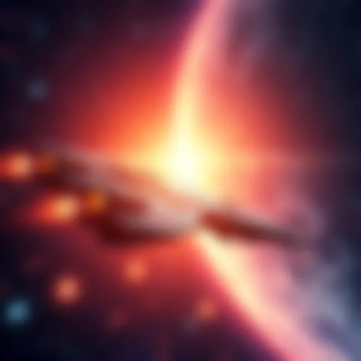 Starship in Space A powerful starship soaring through a starry sky, representing the strongest ship in 'Reborn as a Space Mercenary'.
