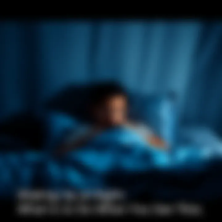 A person sitting up in bed, looking surprised, with shadows in the background suggesting an unexpected sight, emphasizing a night-time scene.