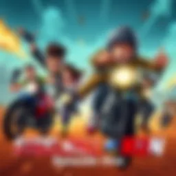 A dynamic scene from Steel Ball Run featuring characters in a race with intense expressions and action poses