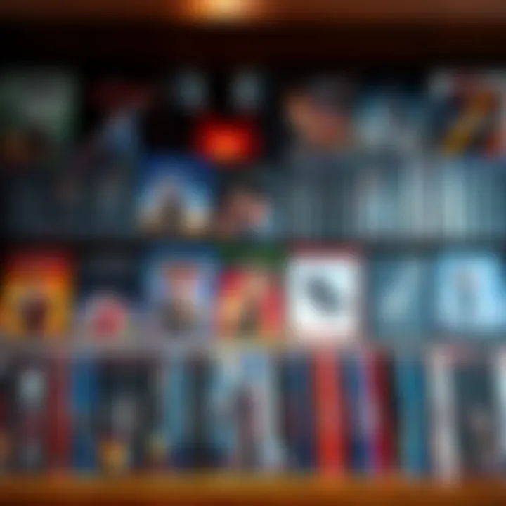 A collection of Steelbooks neatly arranged on a shelf, showcasing various movie titles and artwork, perfect for collectors.