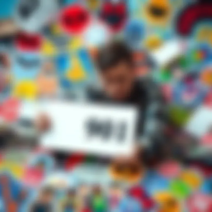 A collector sits surrounded by various stickers, showing frustration while holding a blank space where sticker No. 901 should be.