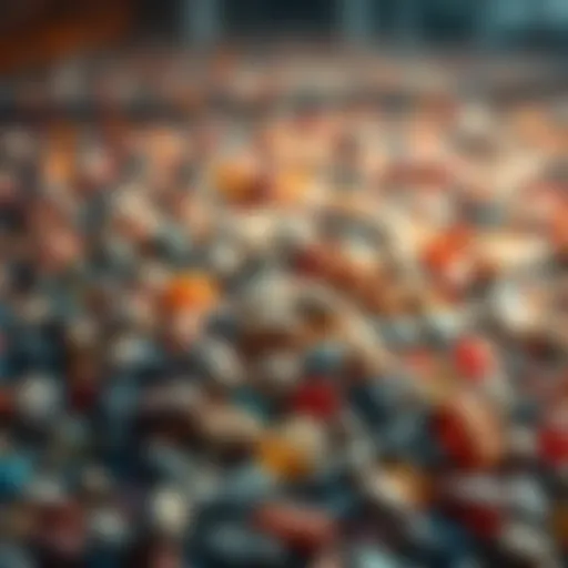 A pile of colorful stones representing the journey of gathering materials for a new banner