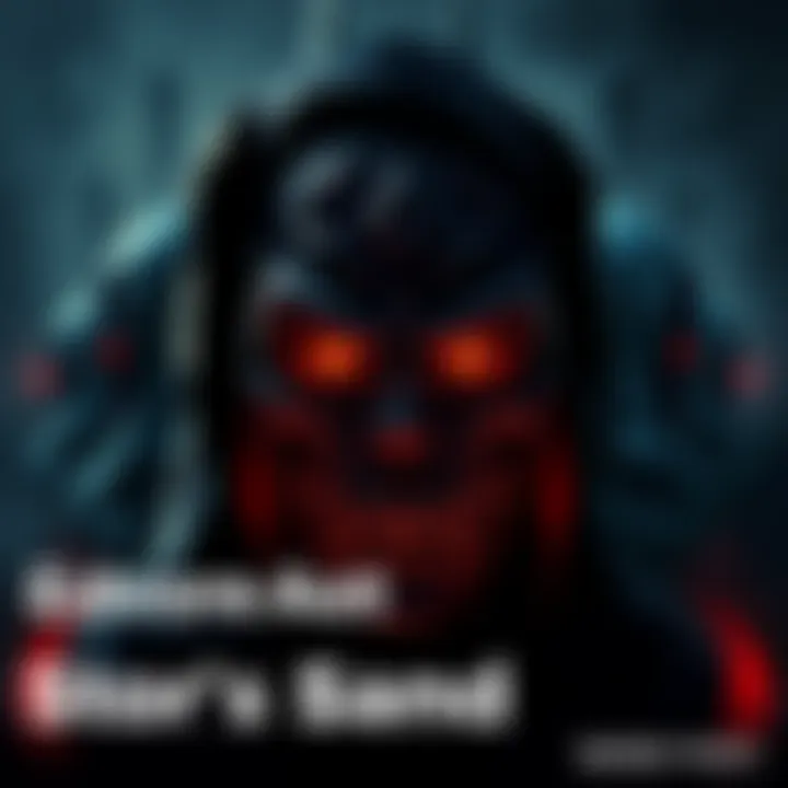 Stone Mask and Vampire Transformation A dark, mysterious stone mask with glowing eyes, surrounded by shadowy figures suggesting a transformation into a vampire, reflecting themes of power and morality.