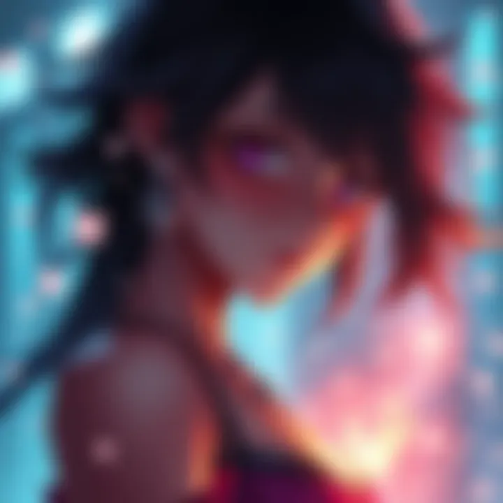 Storeia looks contemplative, surrounded by a soft glow as memories from her past come to life, hinting at deep emotions and connections.