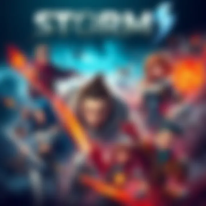 A collage of characters and scenes from the Storm games, showcasing action and adventure.