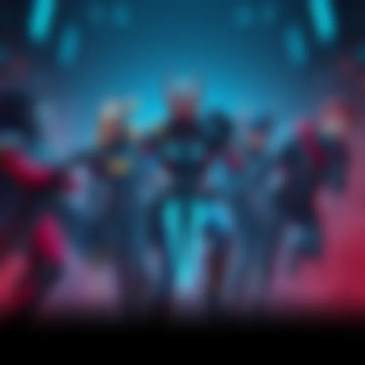 A group of STR characters working together in a strategic formation, showcasing teamwork and collaboration. Each character displays unique strengths and abilities suited for improvement.