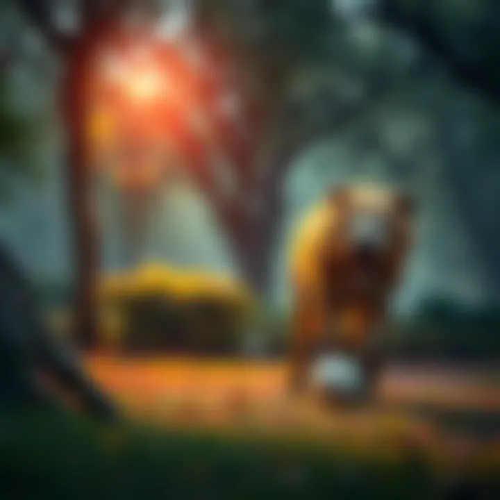 A person surprised by a wild animal in a park, showcasing an unexpected encounter with nature.