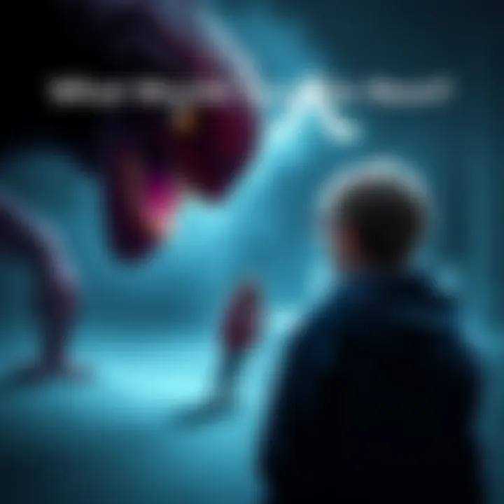 A person stands frozen in surprise as a peculiar creature stares back, with uncertain expressions on both sides.