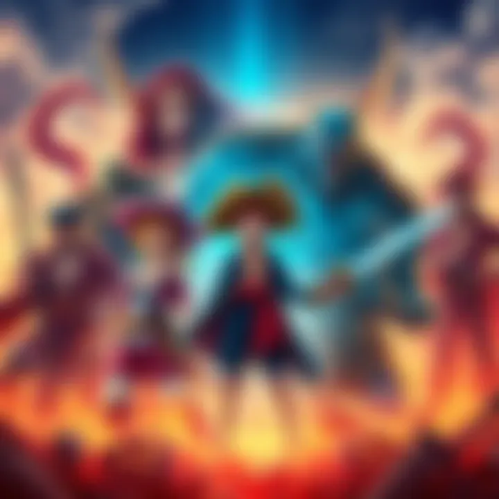 A visual representation of the Straw Hat crew alongside the Beast Pirates ranked by strength.