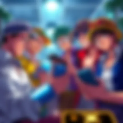 Each Straw Hat crew member interacts with their smartphones, showcasing their unique personalities and apps