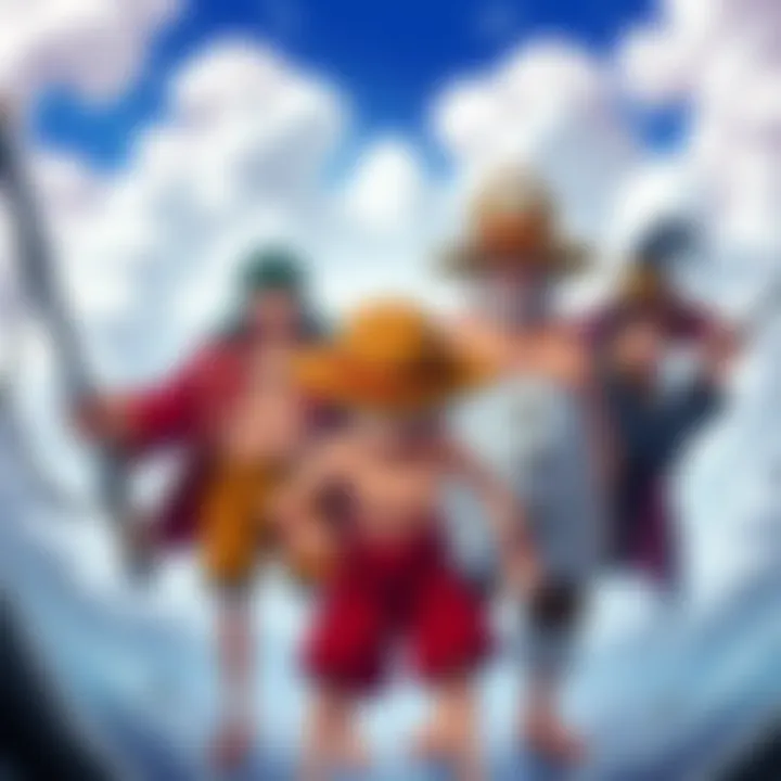 Straw Hat Trio vs Worldโs Strongest Trio The Straw Hat Trio stands ready to battle against the powerful Worldโs Strongest Trio, featuring Prime Whitebeard, with intense expressions and dynamic poses.