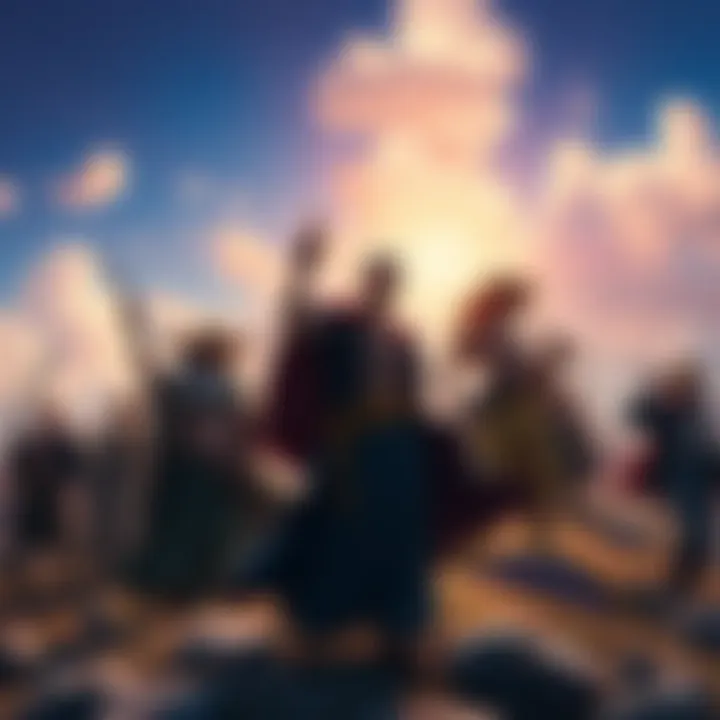The Straw Hats stand boldly against a group of oppressors on an island, showcasing their determination to challenge fascist ideals.