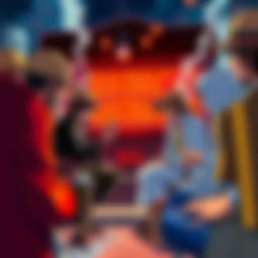 The Straw Hats discussing a confrontation with their enemies while showing restraint instead of aggression