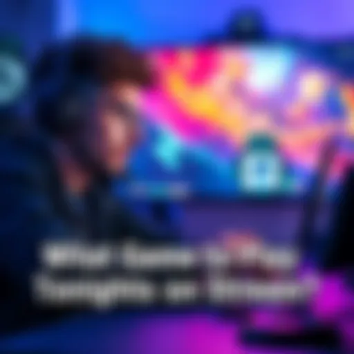 A streamer looking at a laptop, engaging with a chat on a popular user board for game recommendations.