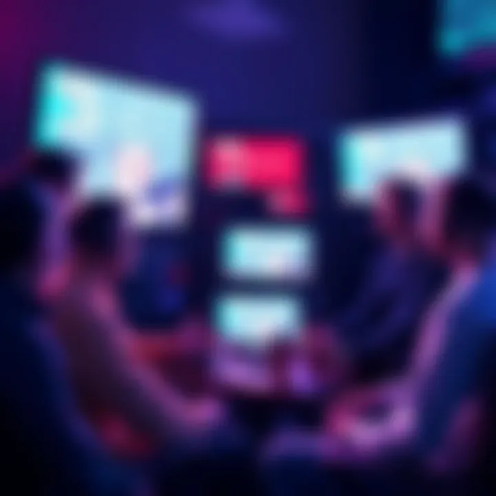 Streamers discussing erectile dysfunction A group of popular streamers engaged in a serious discussion about erectile dysfunction, surrounded by gaming equipment and chat messages on their screens.