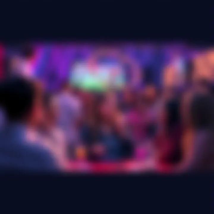 Streaming event with Aniki Aniki hosting a lively streaming event with people chatting and engaging in fun activities