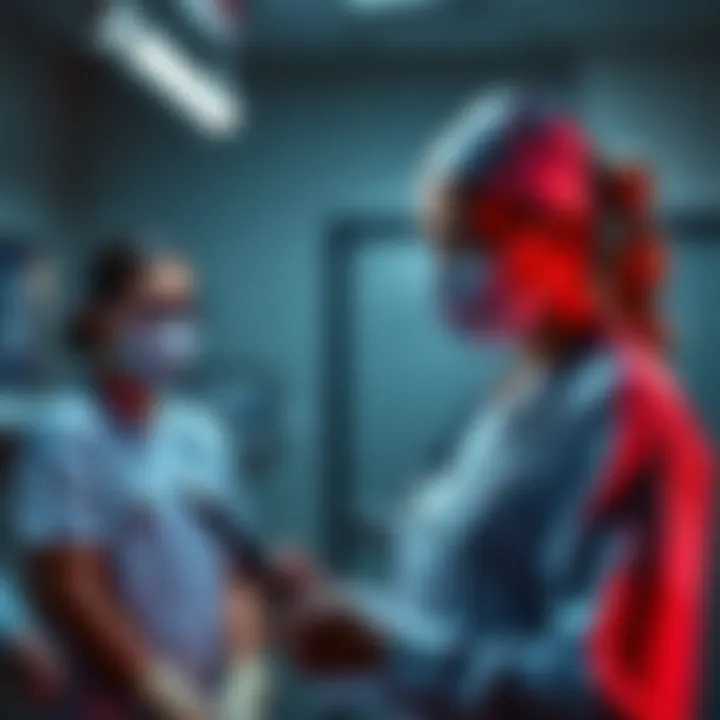 A strict nurse checking vitals while ensuring patients follow health rules