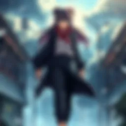 A powerful female character standing tall against a dramatic background, symbolizing resilience and strength in challenging situations, with a determined expression.
