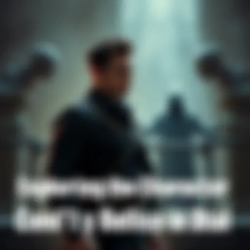 Strong character, with a confident posture, standing in front of a shadowy figure offering a deal, showing tension in the scene.