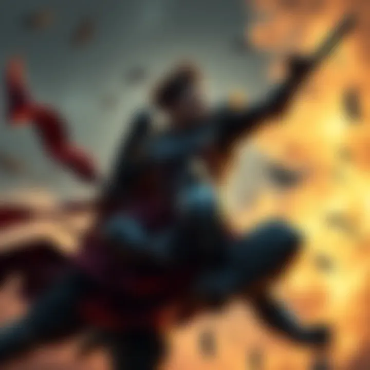 A powerful character triumphs over an immortal opponent in battle, showing strength's dominance over immortality.