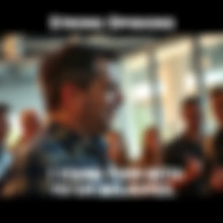 Person expressing strong beliefs Individual passionately discussing their beliefs in a group setting