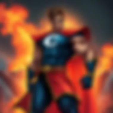 A powerful character with a C name stands confidently, showcasing strength and determination in a comic book style.