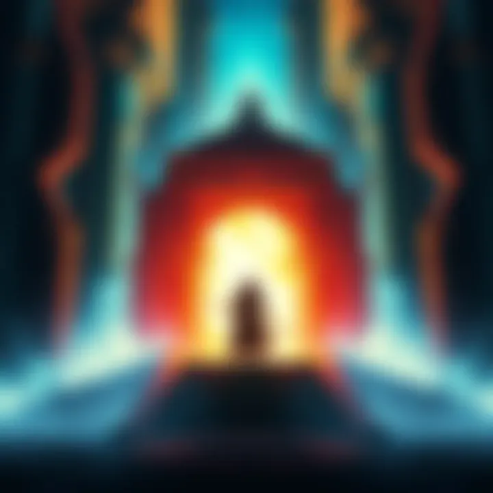 Strongest Gatekeeper Character A powerful character standing before a glowing portal, representing the ultimate gatekeeper of a fictional universe.
