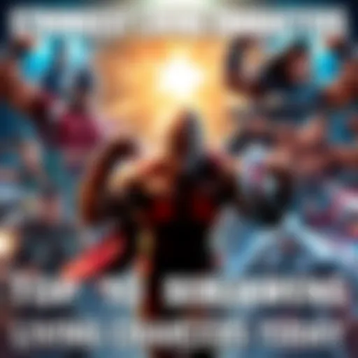 Strongest Living Characters A collage of various powerful characters in action poses, highlighting their strength and abilities in a competitive setting.