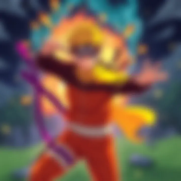 An illustration of the strongest character in Naruto Part 1, showcasing their signature powers and battle stance in the Hidden Leaf Village.