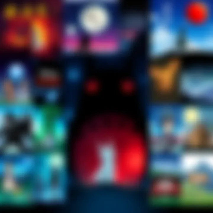 A colorful collection of popular Studio Ghibli movie covers featuring various characters and scenes.