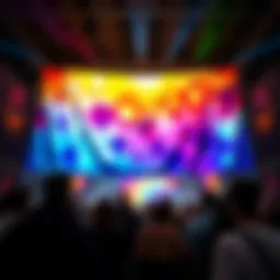 A colorful and unique banner displayed at an event, capturing people's attention and admiration.