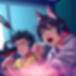 Subaru looks surprised while Kiara reacts in shock after a moment in their recording session.