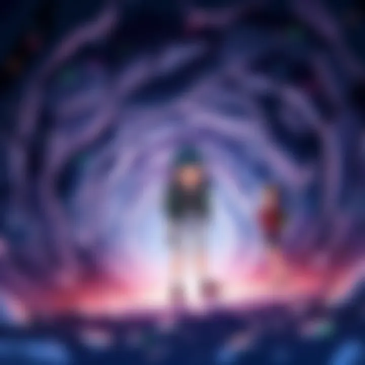 Subaru wakes up in an underground area, separated from his party, looking confused and determined.