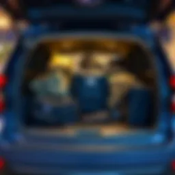 A Subaru vehicle displaying its cargo space filled with supplies, highlighting its reliable carrying capacity.