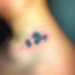 A small, discreet tattoo featuring symbols inspired by Dorohedoro, showcasing unique designs like a dragon and a mushroom, suitable for fans who prefer less prominent ink.