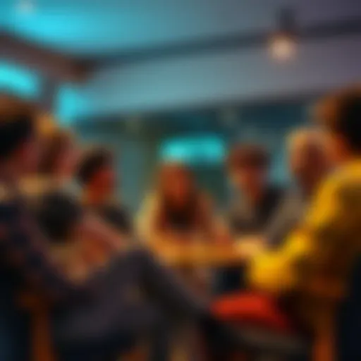 A group of people sharing their opinions about the best suga panel in a casual setting.