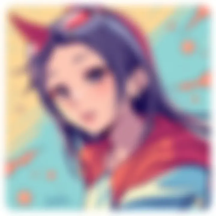 A colorful depiction of Suiko, showcasing her unique features and dynamic pose that highlights her personality.