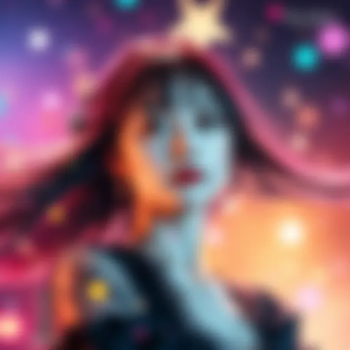 Suisei announces Blu-rays for her performances with a colorful background of stars and lights