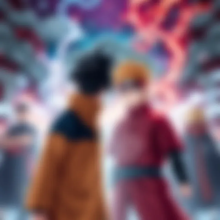 Sukuna and Gojo from Jujutsu Kaisen stand ready for battle against Naruto characters in an intense showdown