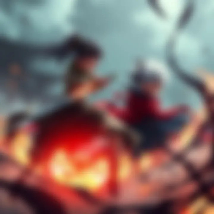 Sukuna battling Mahito Sukuna attacking Mahito with a sword in a dynamic fight scene