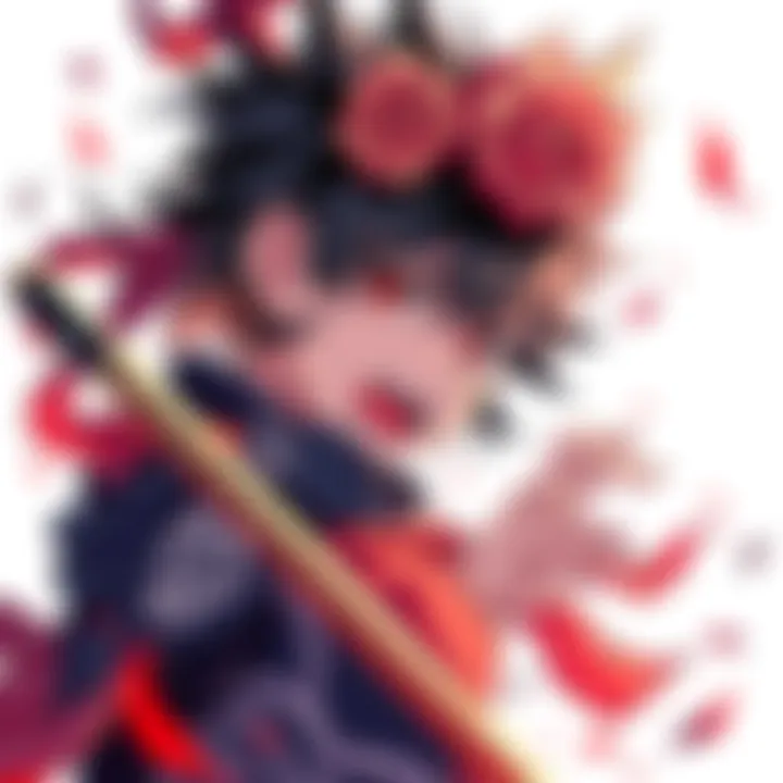 Detailed illustration of Sukuna, showcasing his unique features and expressions in a dynamic pose on paper.