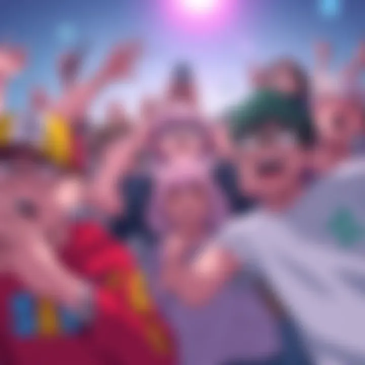 Group of enthusiastic fans showing mixed emotions after the leaks of Chapter 235, with expressions of shock and excitement on their faces.