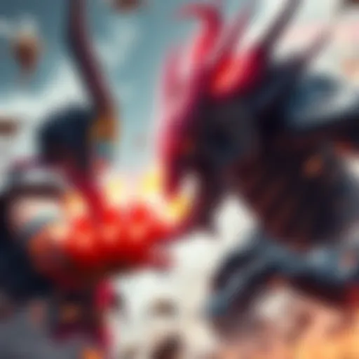 Sukuna, with glowing fingers, confronts FW Gigan in a fierce showdown, both ready to unleash their powers.