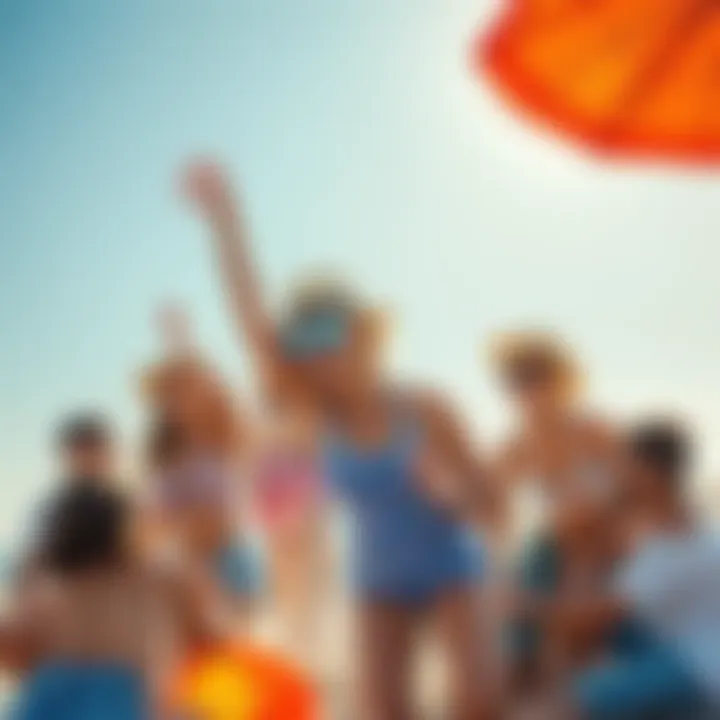 People celebrating summer vacation with activities and laughter under the sun