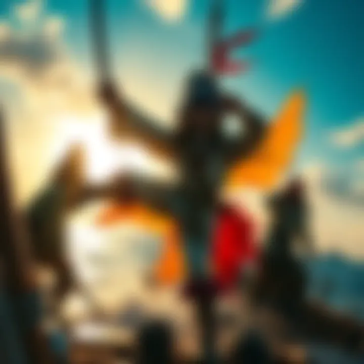 The Sun Pirates showcasing their Fishman strength and karate skills on a pirate ship at sea.